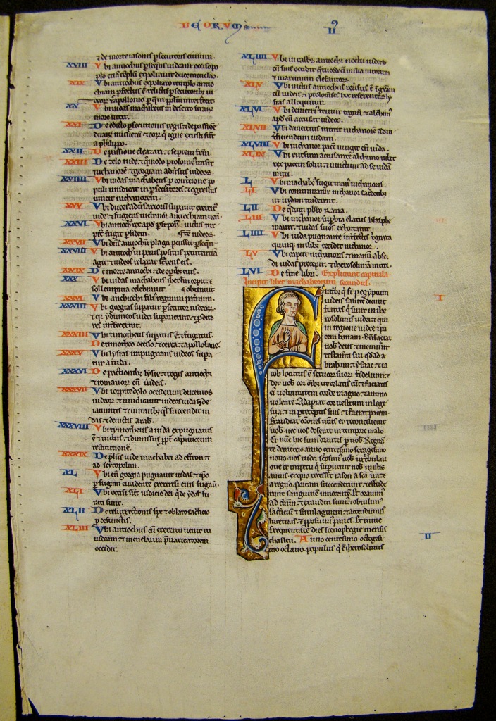 Hornby-Cockerell Bible, Paris, ca. 1220. OSU.MS.MR.14. Image reproduced courtesy of the Rare Books and Manuscripts Library, The Ohio State University.