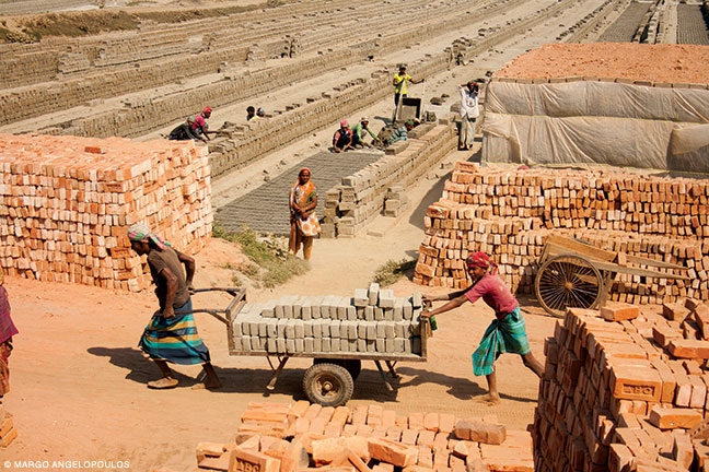 Brickmaking in the Savar district, west of Dhaka.