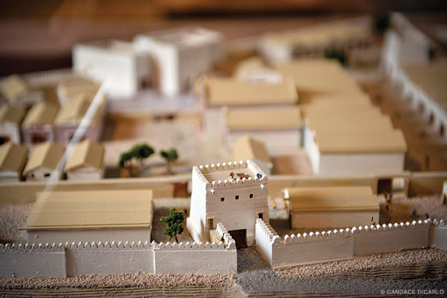 A model shows what the eastern part of the Early Phrygian (pre-Midas) citadel at Gordion might have looked like before a destructive fire in 800 BCE.