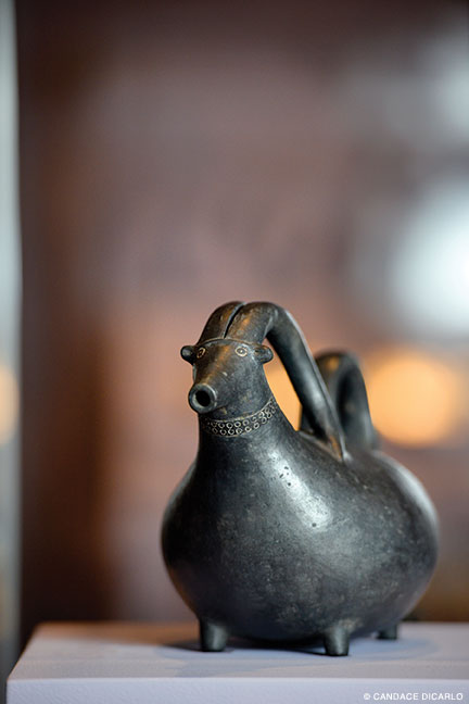 Black polished goat jug, 770-760 BCE, one of several animal-shaped ceramic vessels found in Tumulus P at Gordion. 