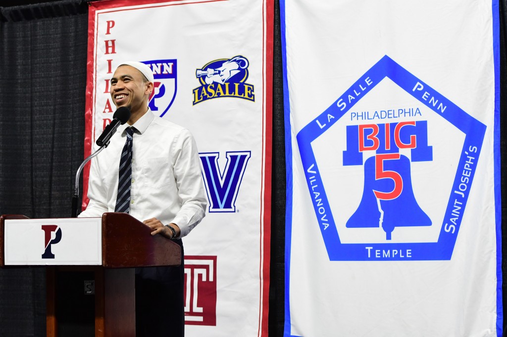 Jaaber is all smiles during his memorable speech (Greg Carroccio/Sideline Photos)