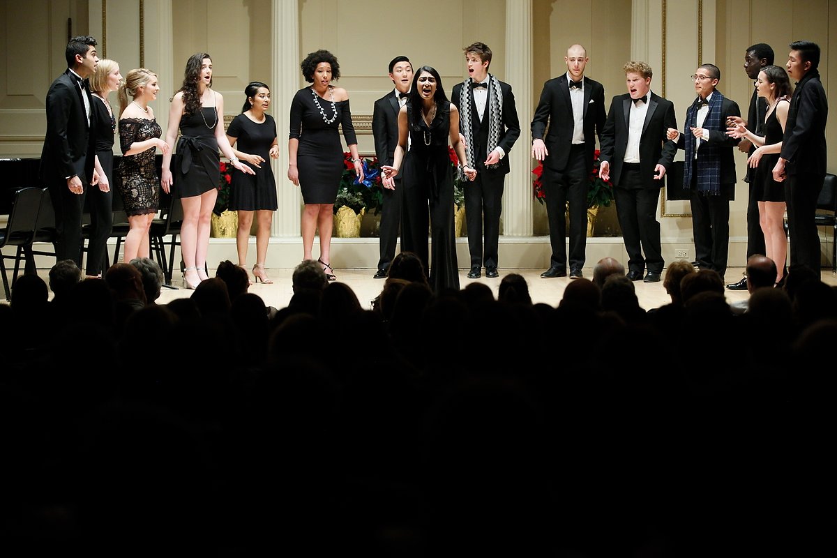 Counterparts on stage at Carnegie Hall in "A Very Quaker Holiday."