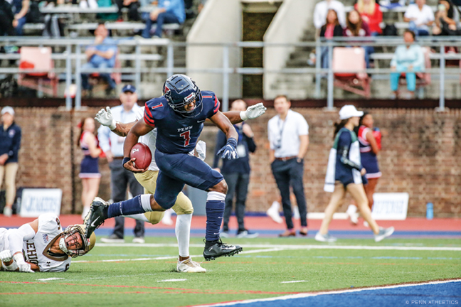 Action photograph of quarterback Ryan Glover