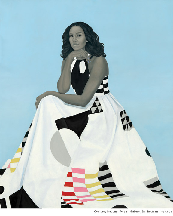 Painting of Michelle Obama by Amy Sherald, 2018.