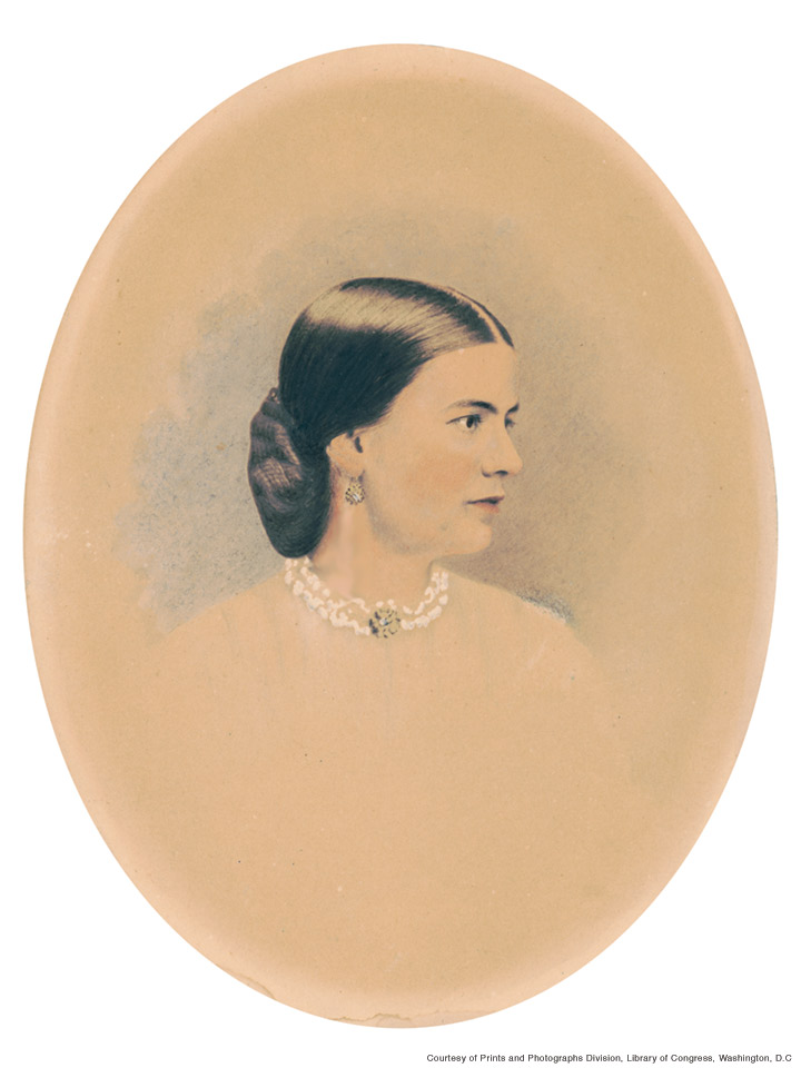 Ellen Arthur by Charles Milton Bell, reproduction after the original 1870-1880 hand-tinted albumen print.