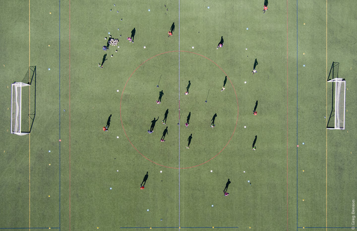 Photo of players on soccer field at Penn Park