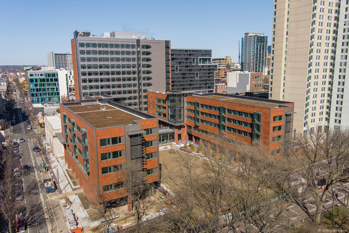 Photo of 450-bed New College House West, scheduled to open to students in Fall 2021