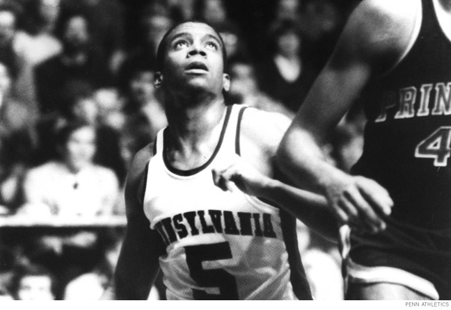 Photo: Kevin Warren eyes the basketball in a game against Princeton during the 1981–82 season.