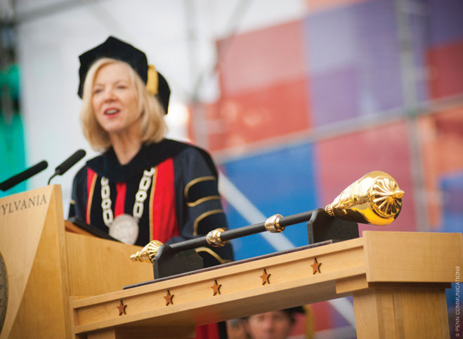 Photograph of Amy Gutmann at commencement