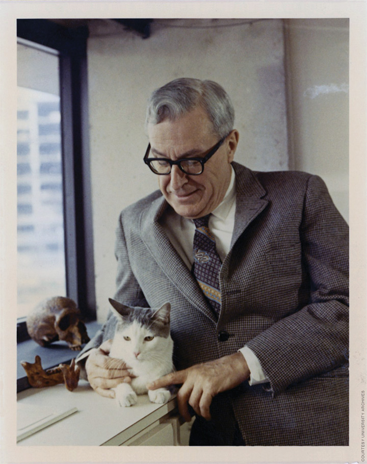 Photo of Loren Eiseley with his cat, Night Country.