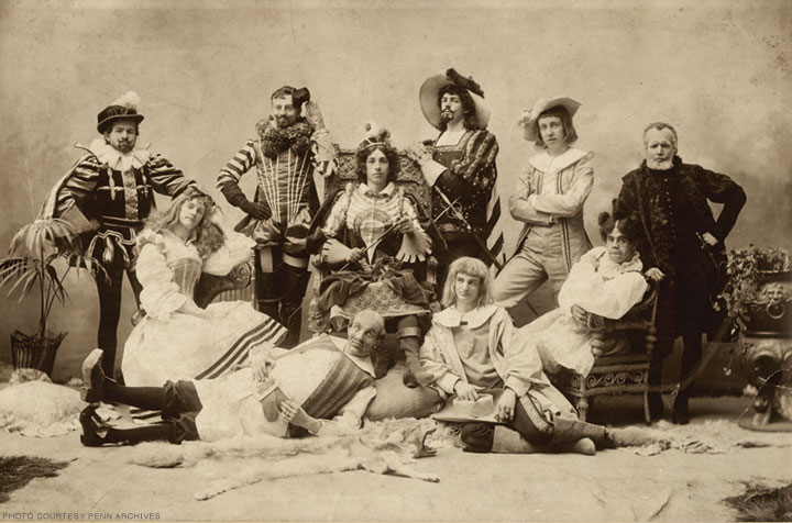 Mask and Wig cast photo for 1895 production of Kenilworth.