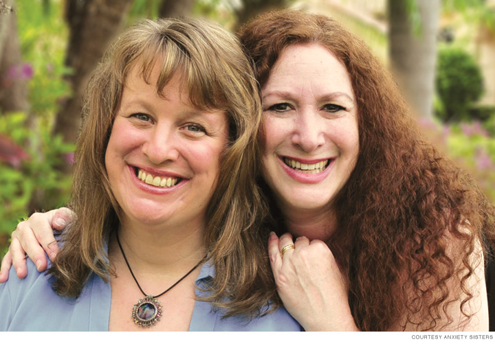 Photo of Anxiety Sisters Abbe Greenberg, right, and Maggie Sarachek.