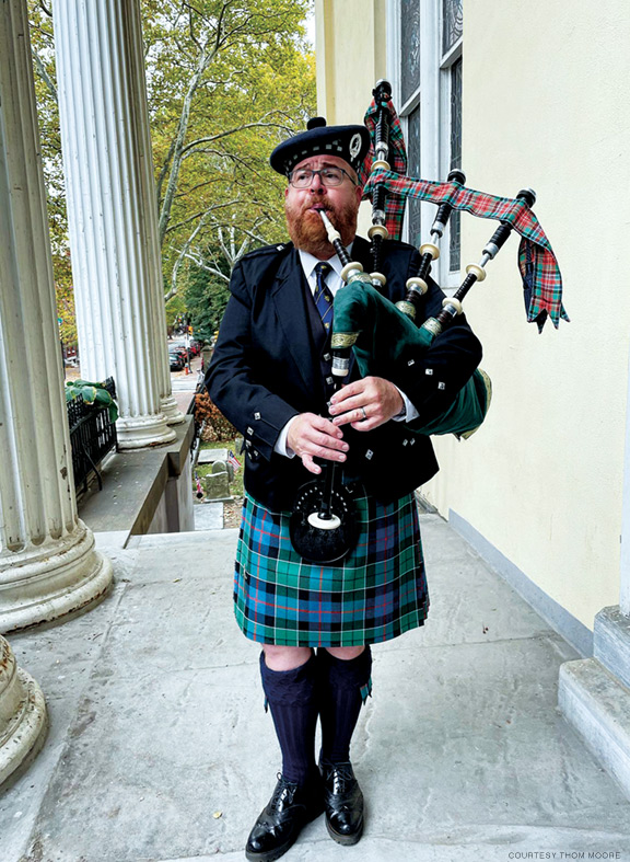 Playing bagpipes shop