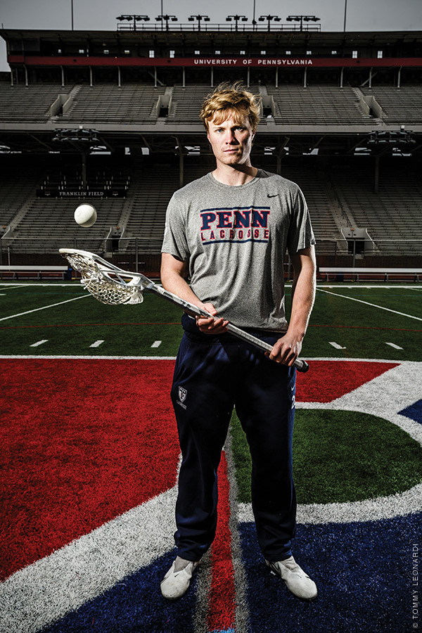 photo of Sam Handley standing on Franklin Field